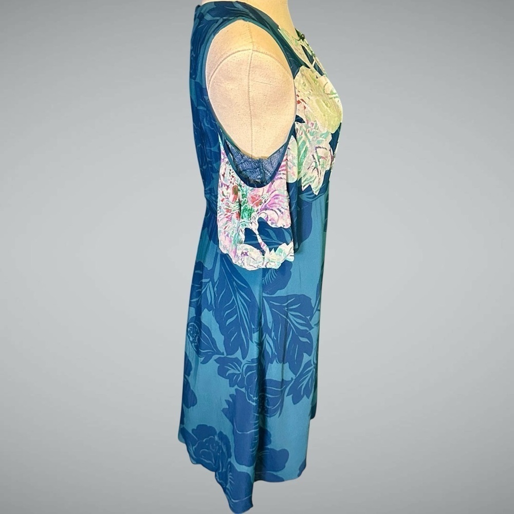 Maeve by Anthropologie ‘Elia’ Cold Shoulder Floral Print Dress in Turquoise 10 - Picture 14 of 16